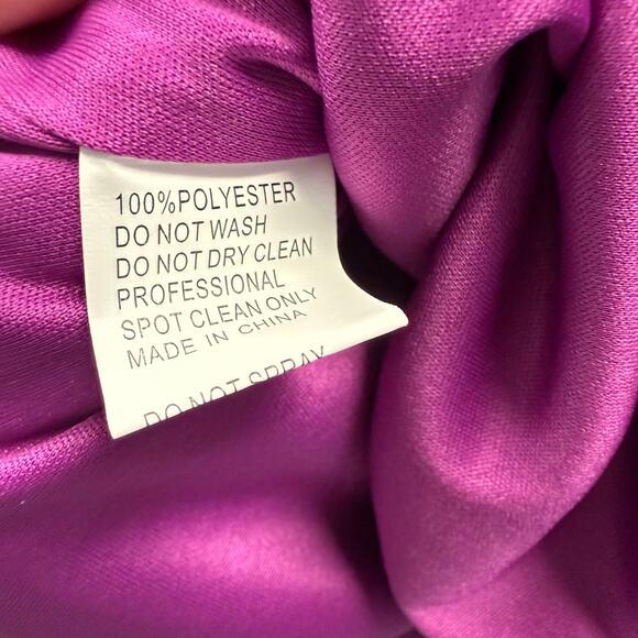 Mac Duggal 55805 Purple Feather Hem Satin Trapeze Swing Cocktail Dress Sze 2 NWT - Picture 7 of 7